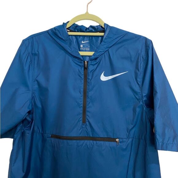 Nike Shield Running Blue Short Sleeve Pullover Windbreaker Sz S - Picture 3 of 15